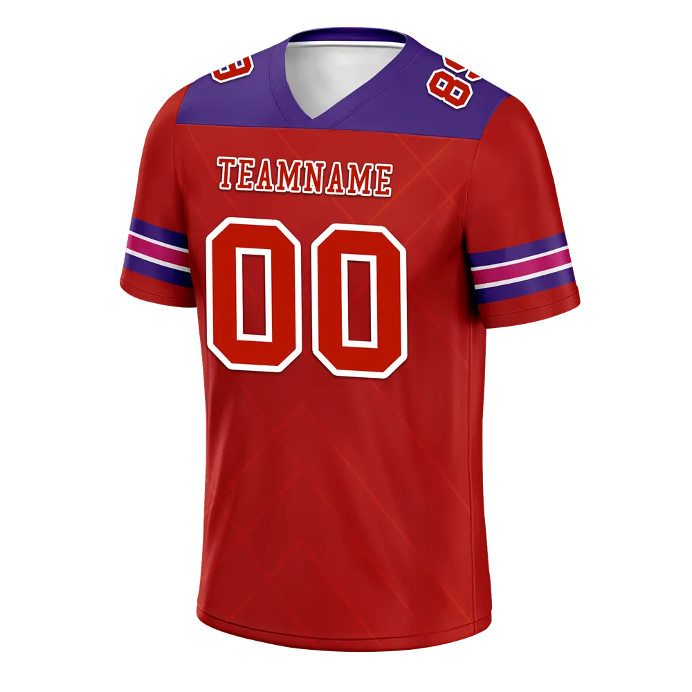 Custom Red Sleeve Stripes Red Personalized Authentic Football Jersey FBJ02-bc0f0e9