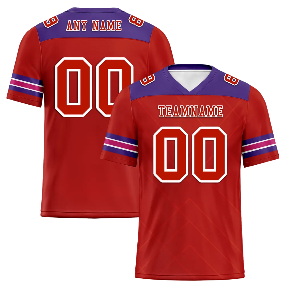 Custom Red Sleeve Stripes Red Personalized Authentic Football Jersey FBJ02-bc0f0e9