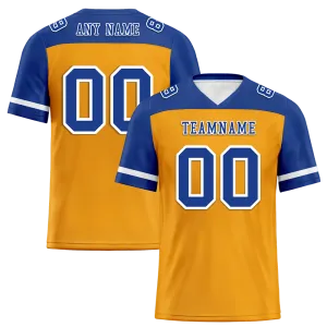 Custom Yellow Blue Raglan Sleeves Blue Personalized Authentic Football Jersey FBJ02-bc0f0be