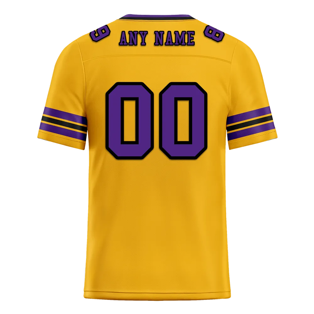 Custom Yellow Sleeve Stripes Purple Personalized Authentic Football Jersey FBJ02-bc0f07c