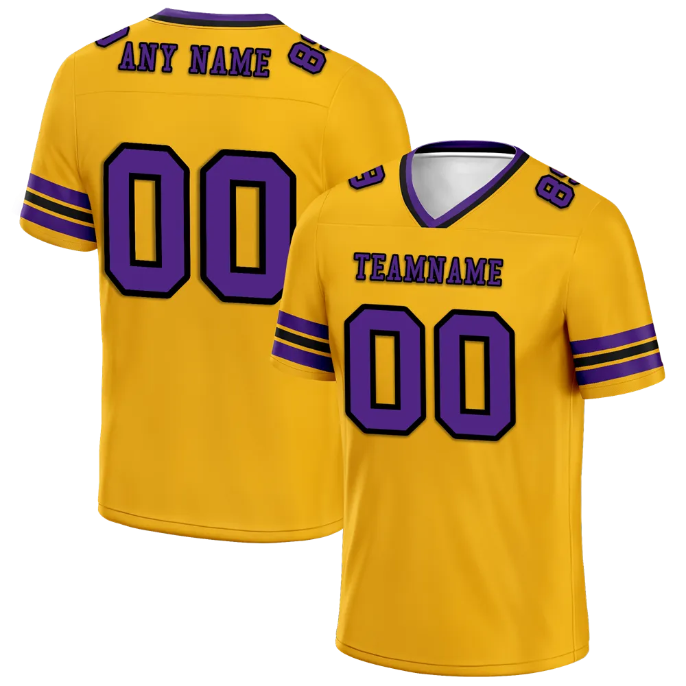 Custom Yellow Sleeve Stripes Purple Personalized Authentic Football Jersey FBJ02-bc0f07c