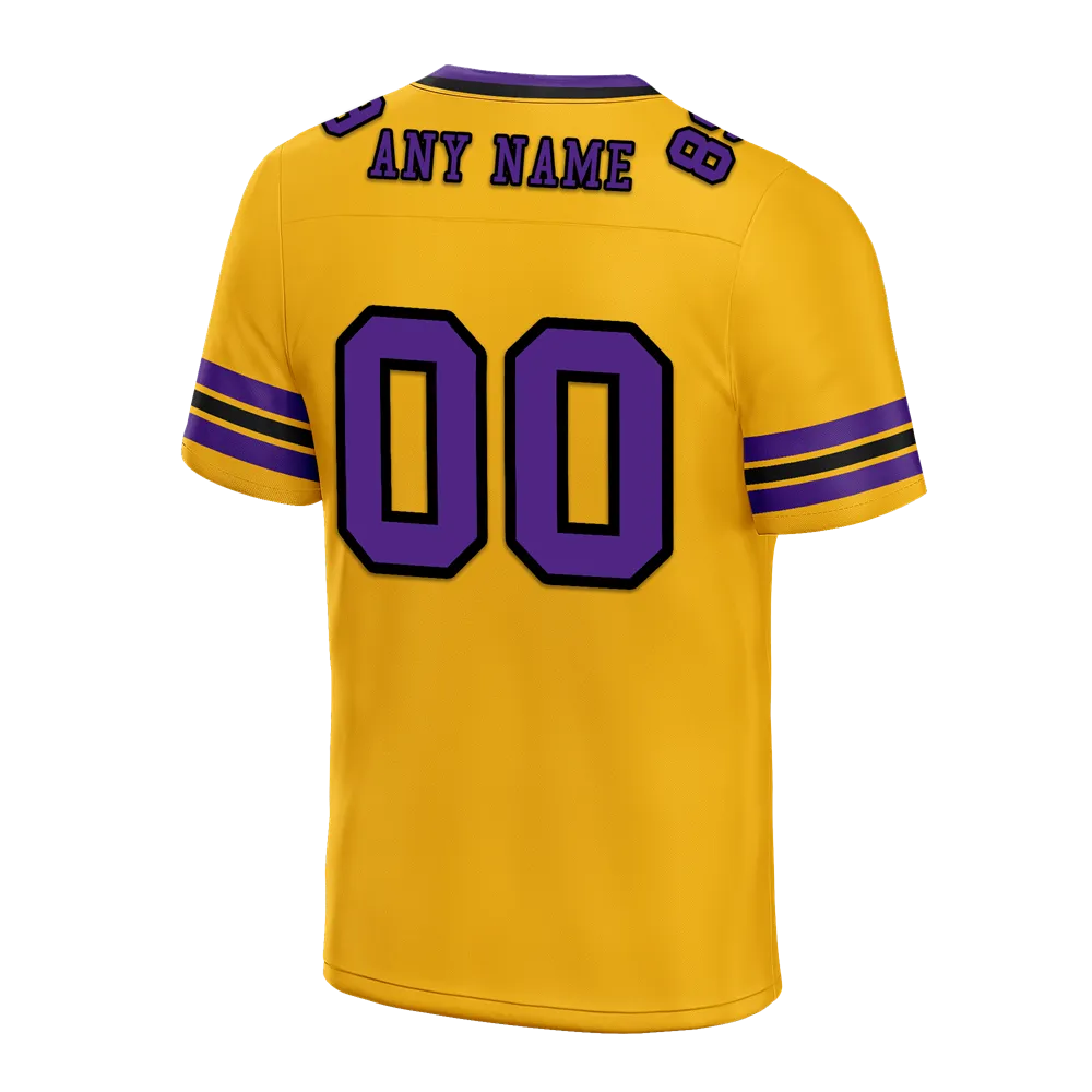 Custom Yellow Sleeve Stripes Purple Personalized Authentic Football Jersey FBJ02-bc0f07c