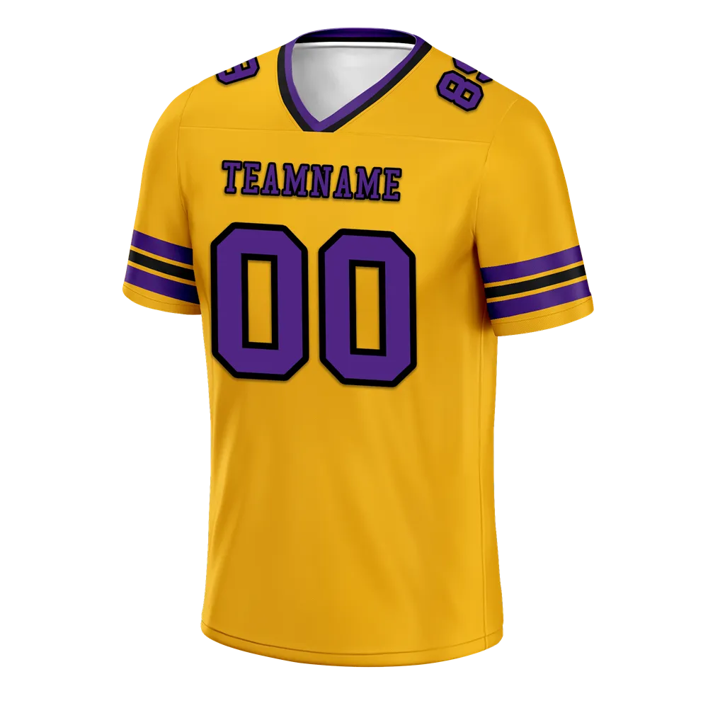 Custom Yellow Sleeve Stripes Purple Personalized Authentic Football Jersey FBJ02-bc0f07c