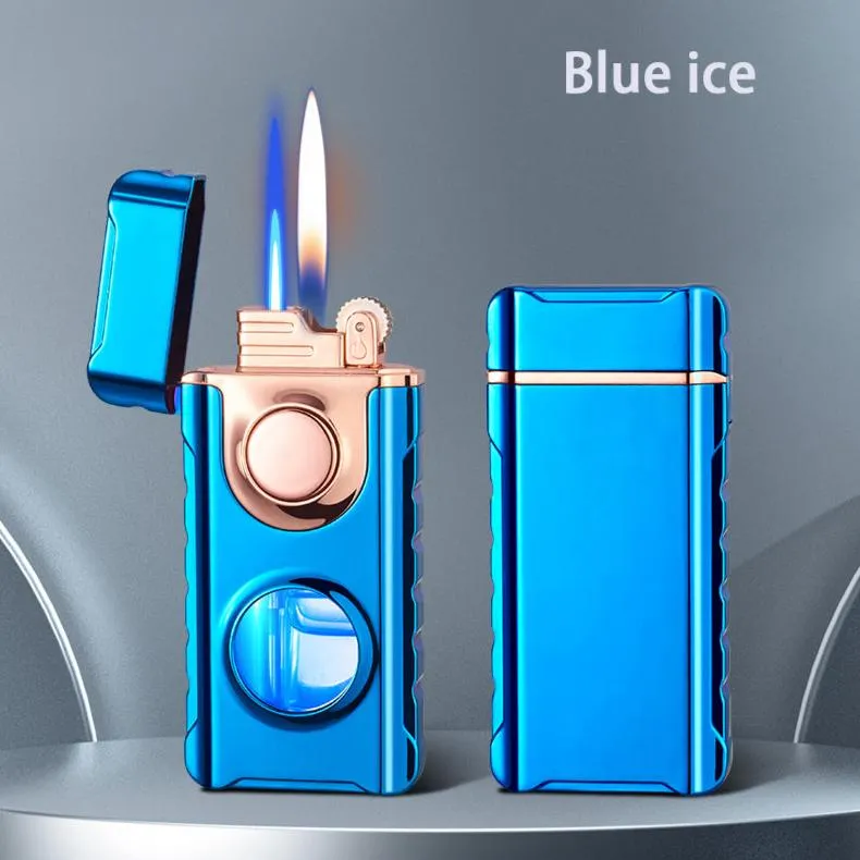 Dual Jet Torch/Soft Flame Illuminator Lighter - Flint Wheel Lighter