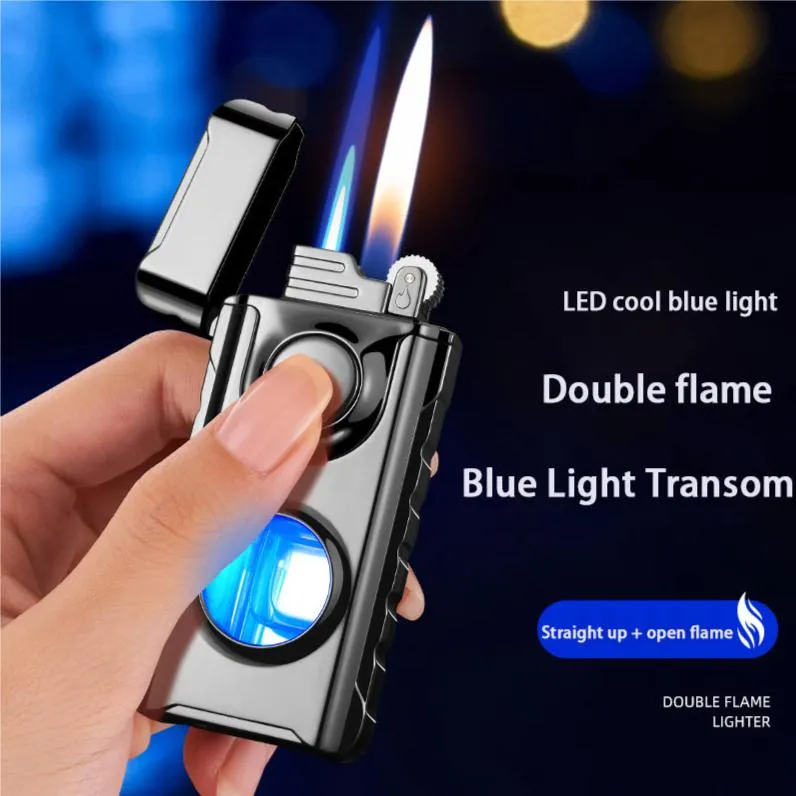 Dual Jet Torch/Soft Flame Illuminator Lighter - Flint Wheel Lighter