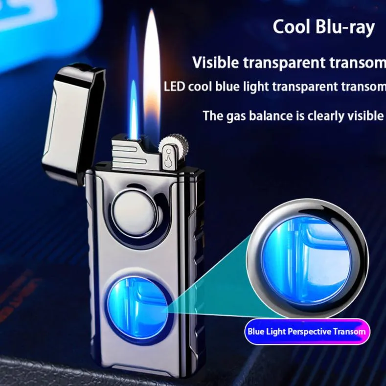 Dual Jet Torch/Soft Flame Illuminator Lighter - Flint Wheel Lighter