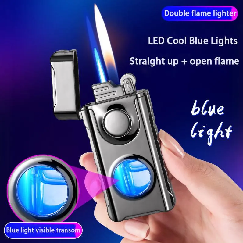 Dual Jet Torch/Soft Flame Illuminator Lighter - Flint Wheel Lighter