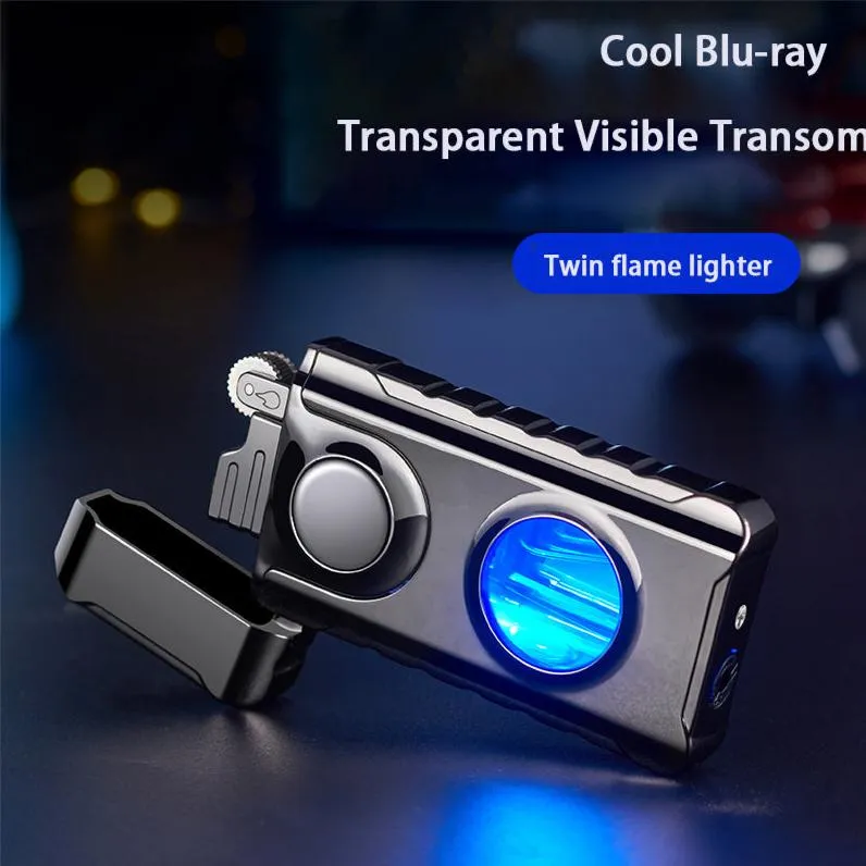 Dual Jet Torch/Soft Flame Illuminator Lighter - Flint Wheel Lighter