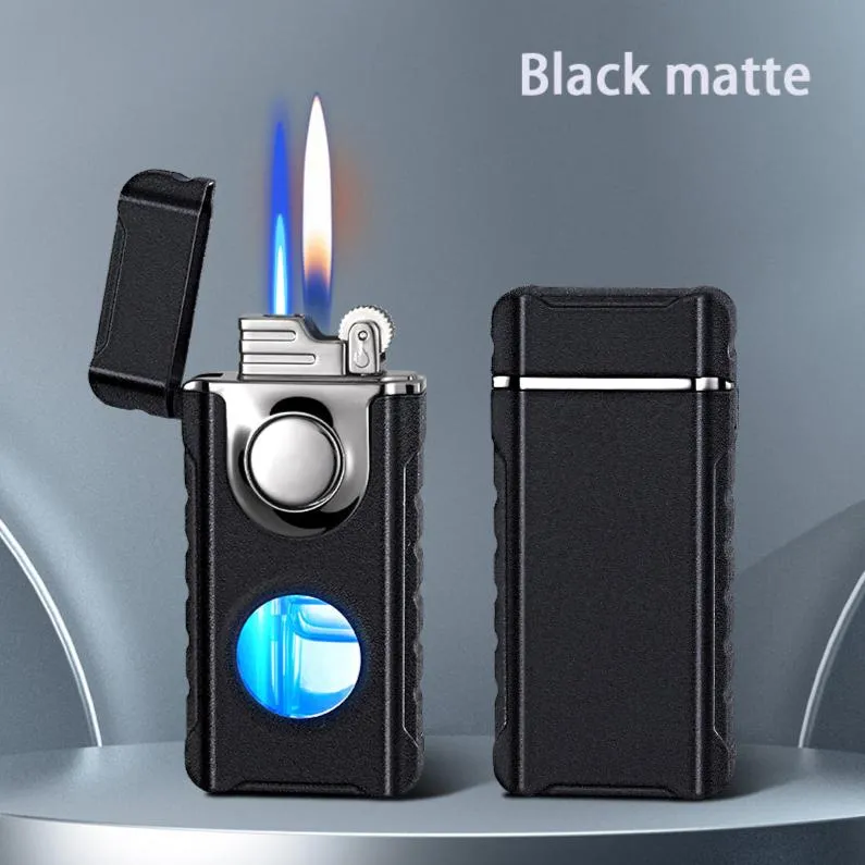 Dual Jet Torch/Soft Flame Illuminator Lighter - Flint Wheel Lighter