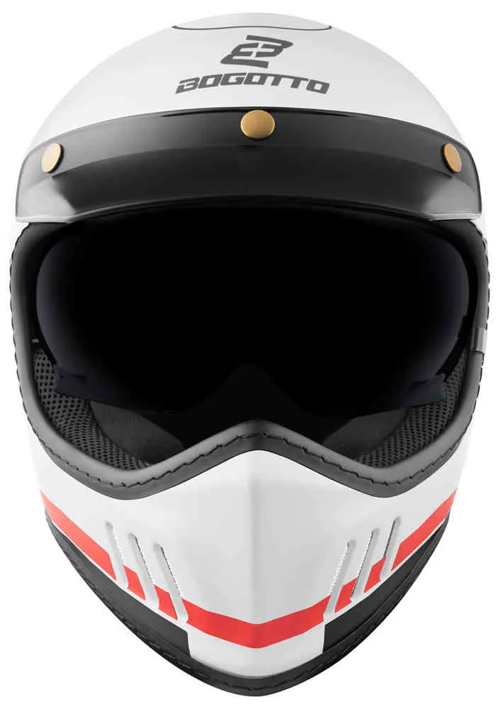 FF980 EX-R Cross Helmet Caferacer Bogotto, white/red/yellow