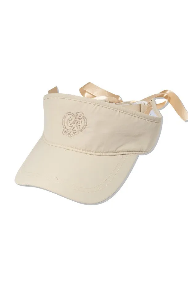 HEART LOGO SATIN RIBBON SUN VISOR