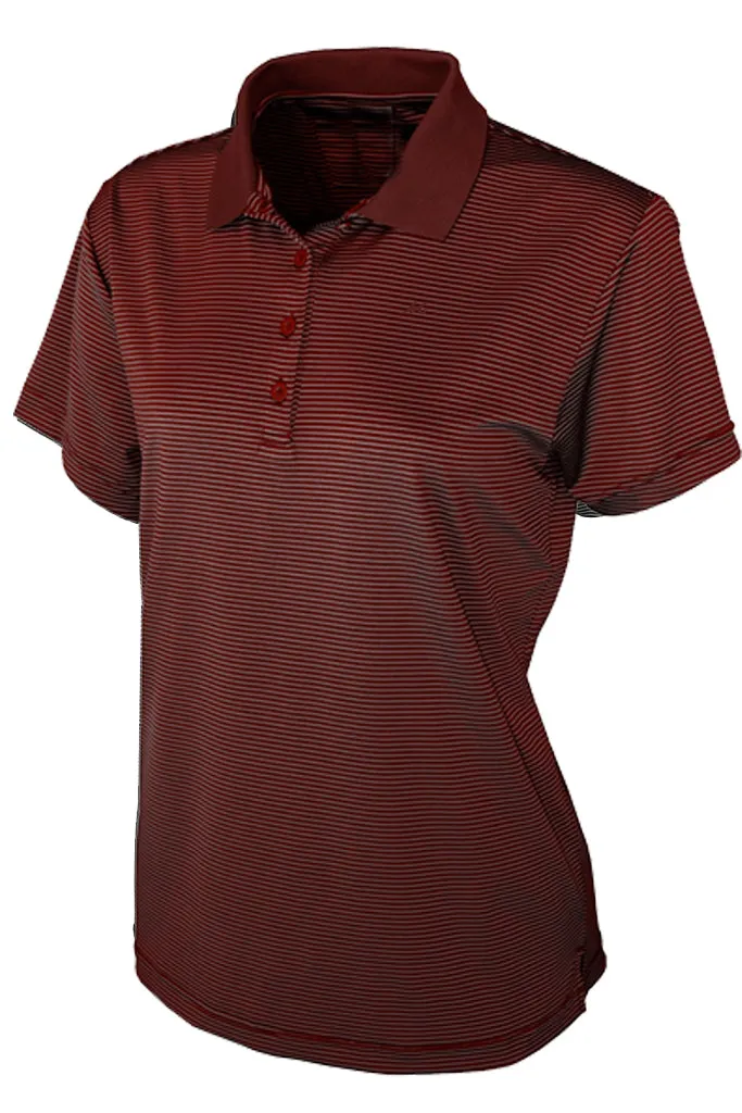 Ladies Micro Striped Performance Polo