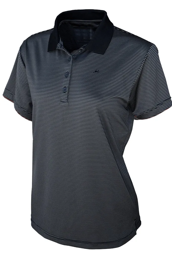 Ladies Micro Striped Performance Polo