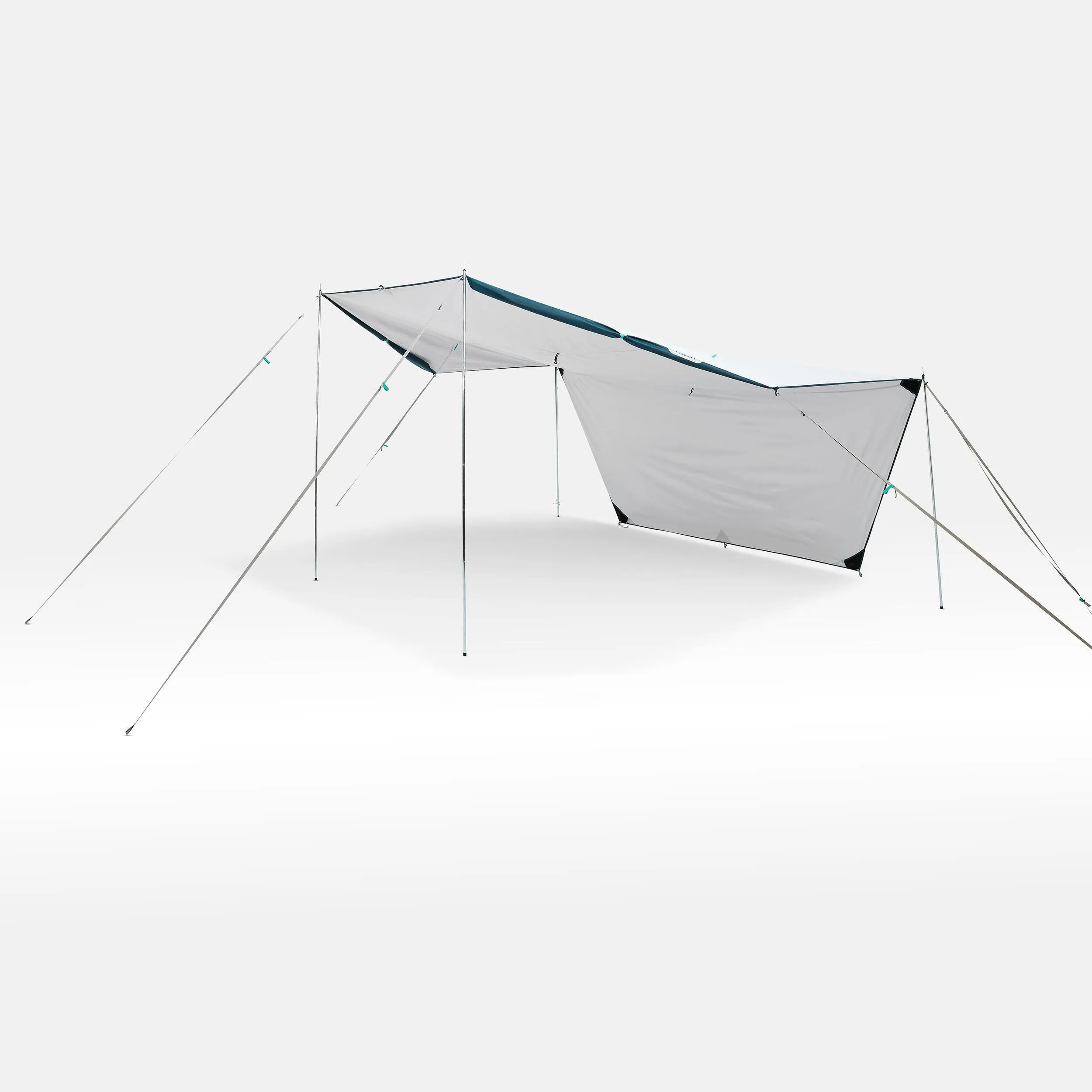 Multifunctional camping canopy Quechua Fresh XL, white/turquoise/blue