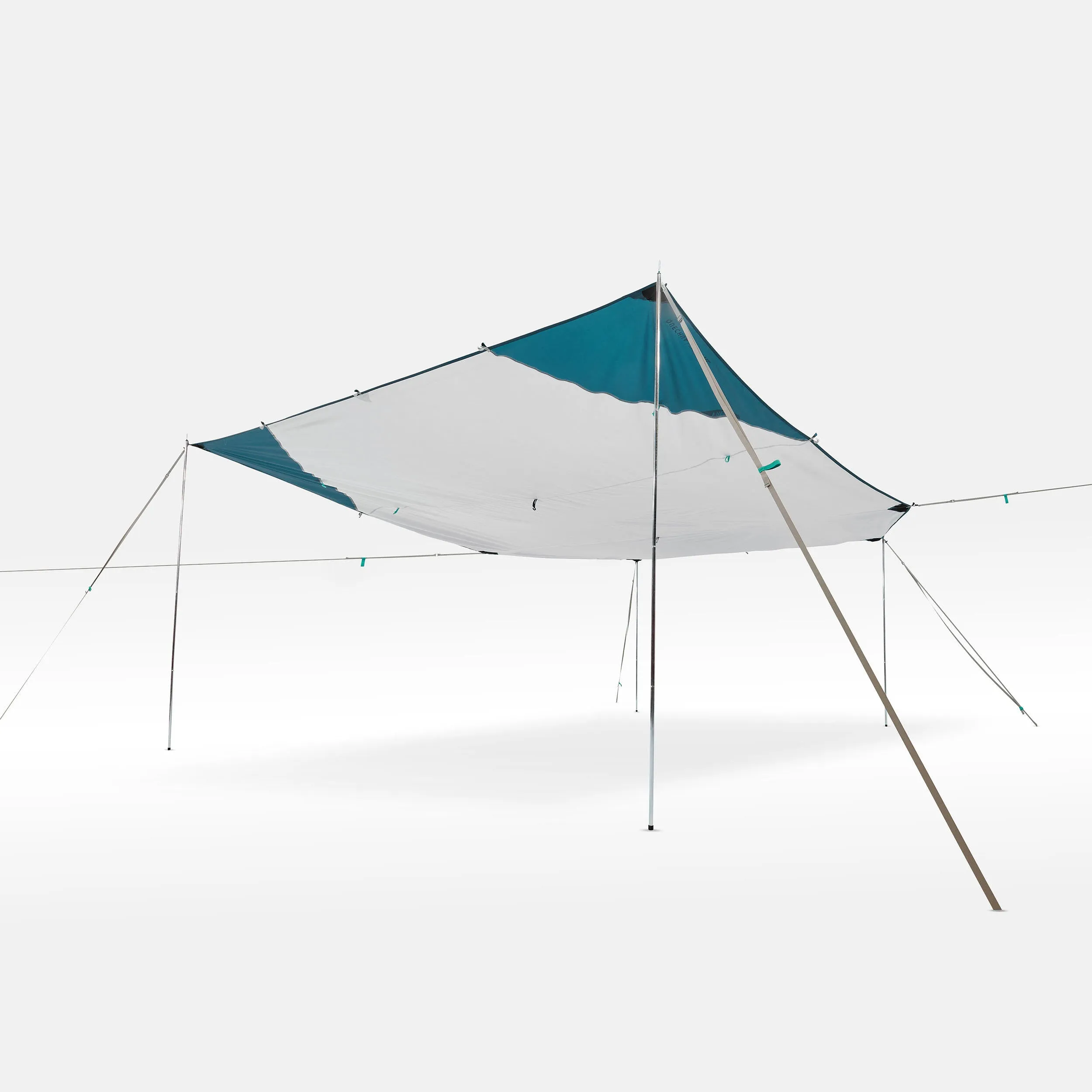 Multifunctional camping canopy Quechua Fresh XL, white/turquoise/blue