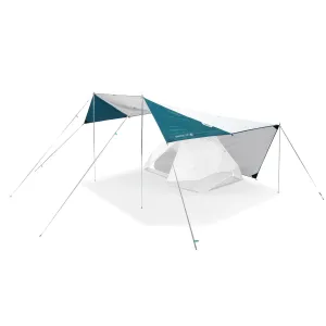 Multifunctional camping canopy Quechua Fresh XL, white/turquoise/blue