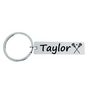 Personalized Engraved Lacrosse Keychain