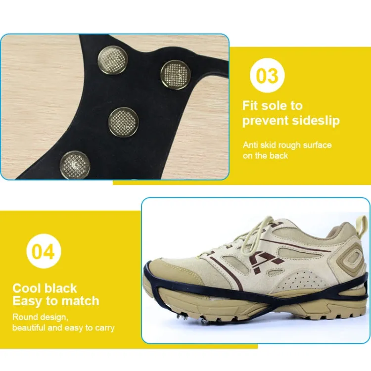 Round Shape Magic Spike Anti-slip Soles Crampon (2 pcs in one packaging,the price is for 2 pcs )(Black)