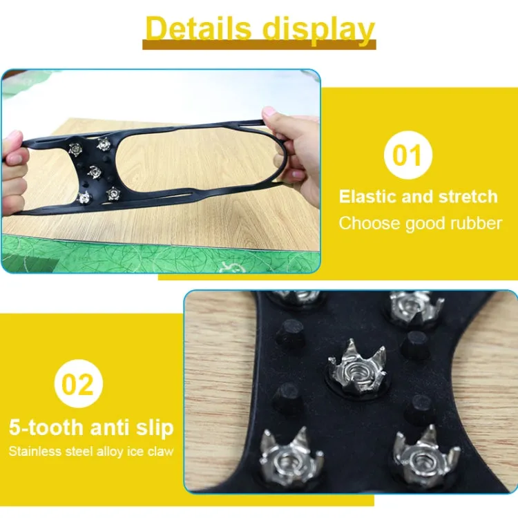 Round Shape Magic Spike Anti-slip Soles Crampon (2 pcs in one packaging,the price is for 2 pcs )(Black)