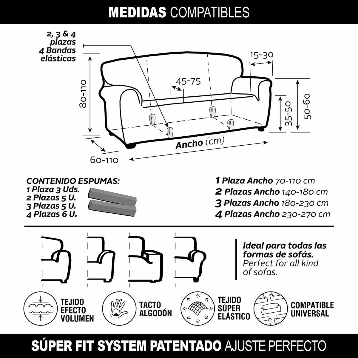 Sofa Cover Sofaskins NIAGARA Fuchsia