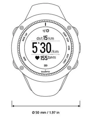 Suunto Ambit2 R  White Runners GPS Watch - Positive - Includes Heart Rate Belt