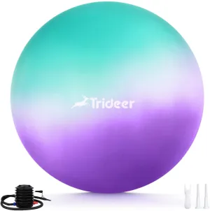 Trideer Exercise Ball, Dreamy - Color Yoga Ball for Home Gym & Desk Chair - Fitness, Yoga & Physical Therapy, with Quick Pump ( 45cm & 55cm & 65cm )