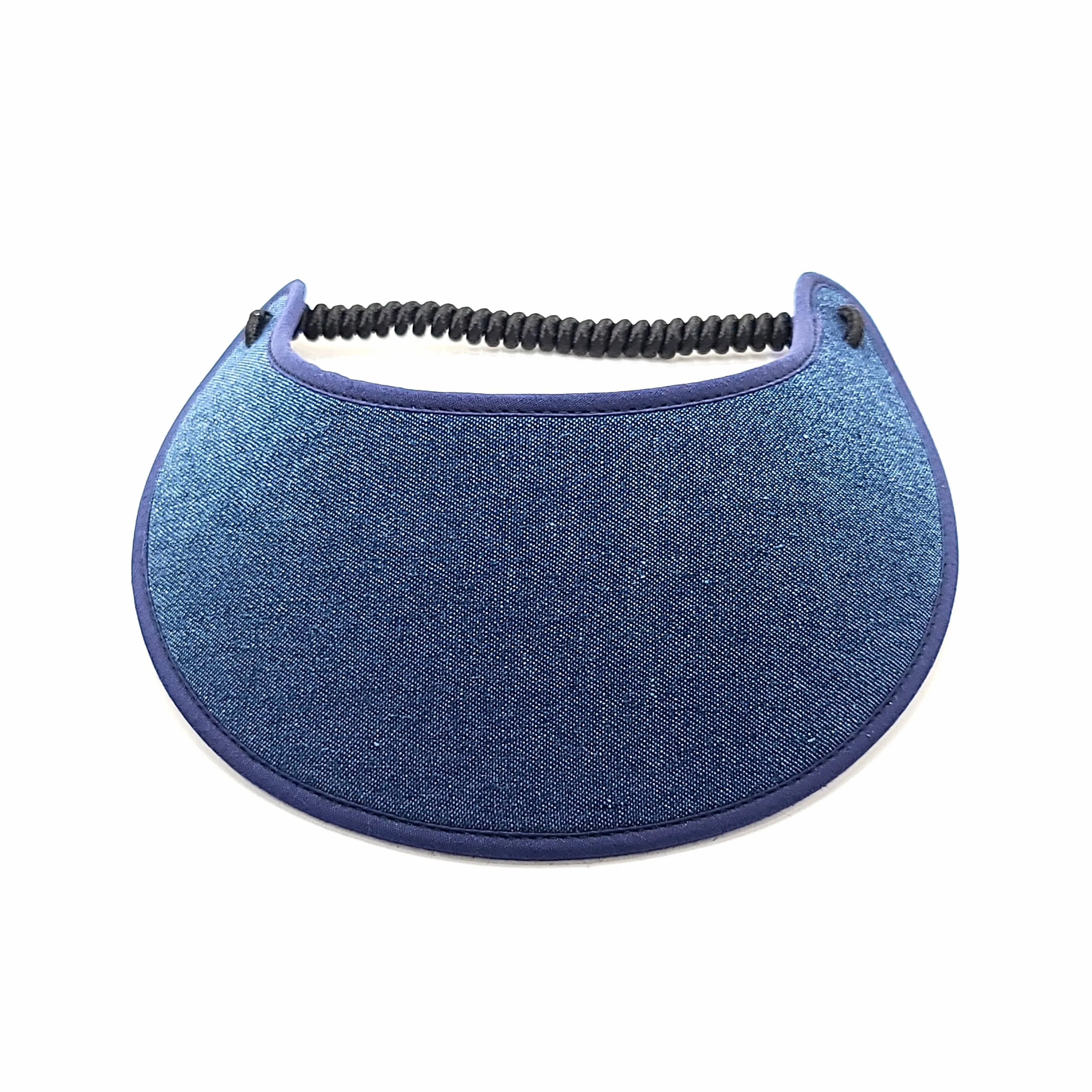 Trimmed Denim and Suede Foam Sun Visor