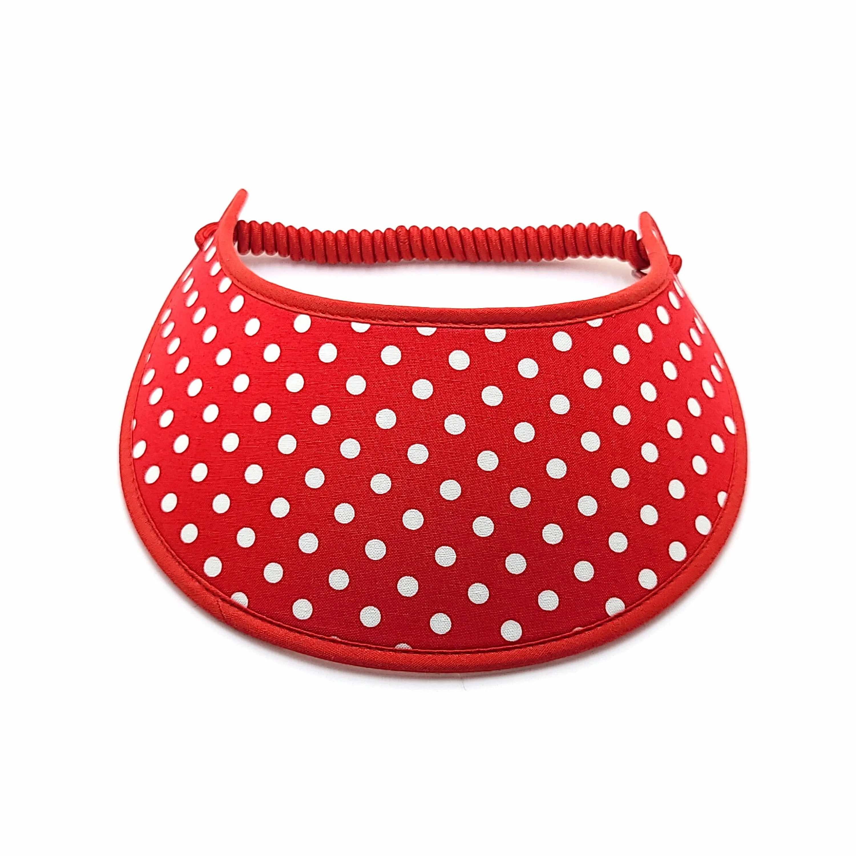 Trimmed Polka Dot Print Foam Sun Visor