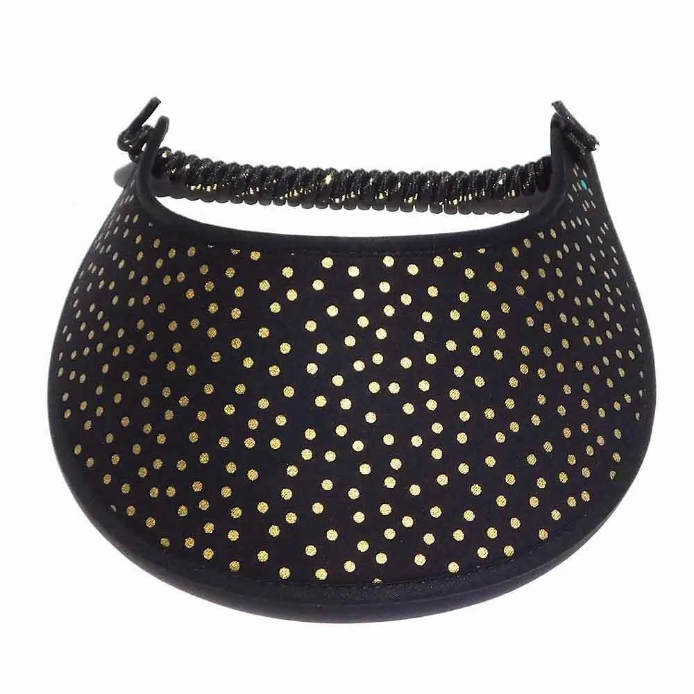 Trimmed Polka Dot Print Foam Sun Visor