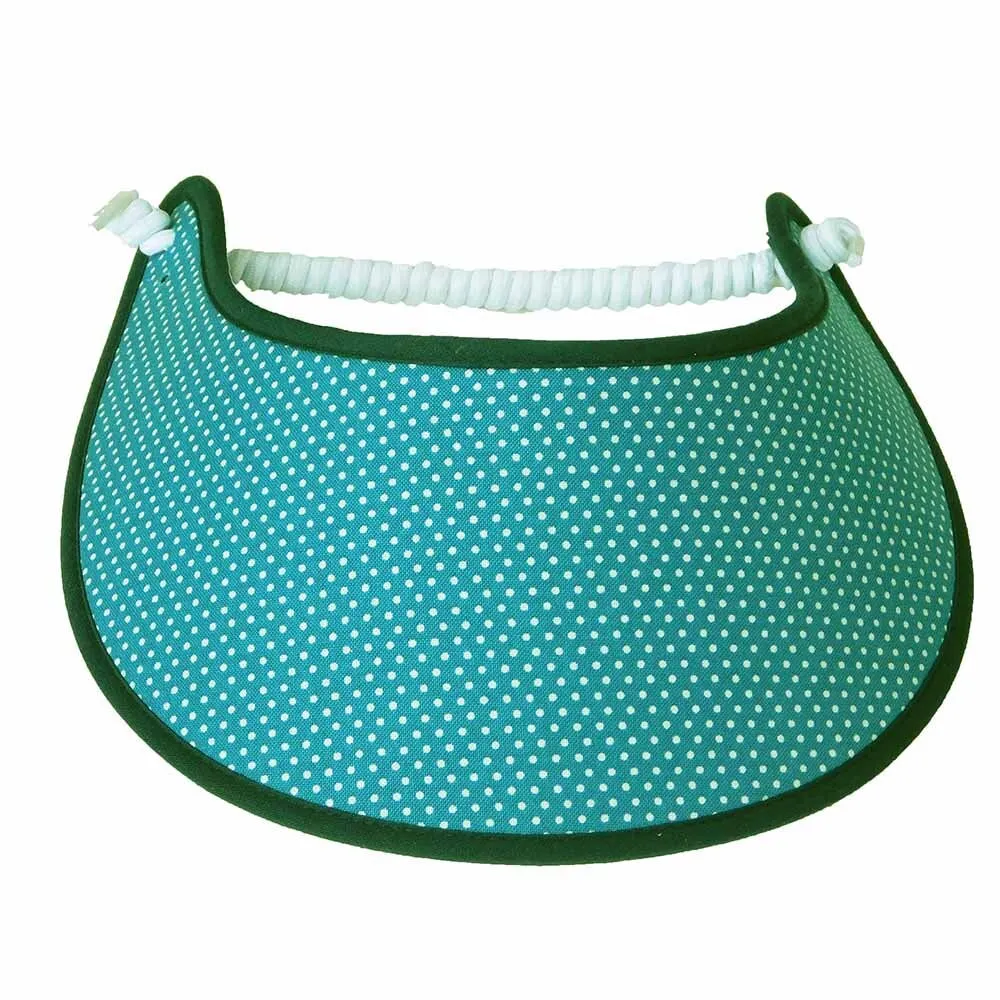 Trimmed Polka Dot Print Foam Sun Visor