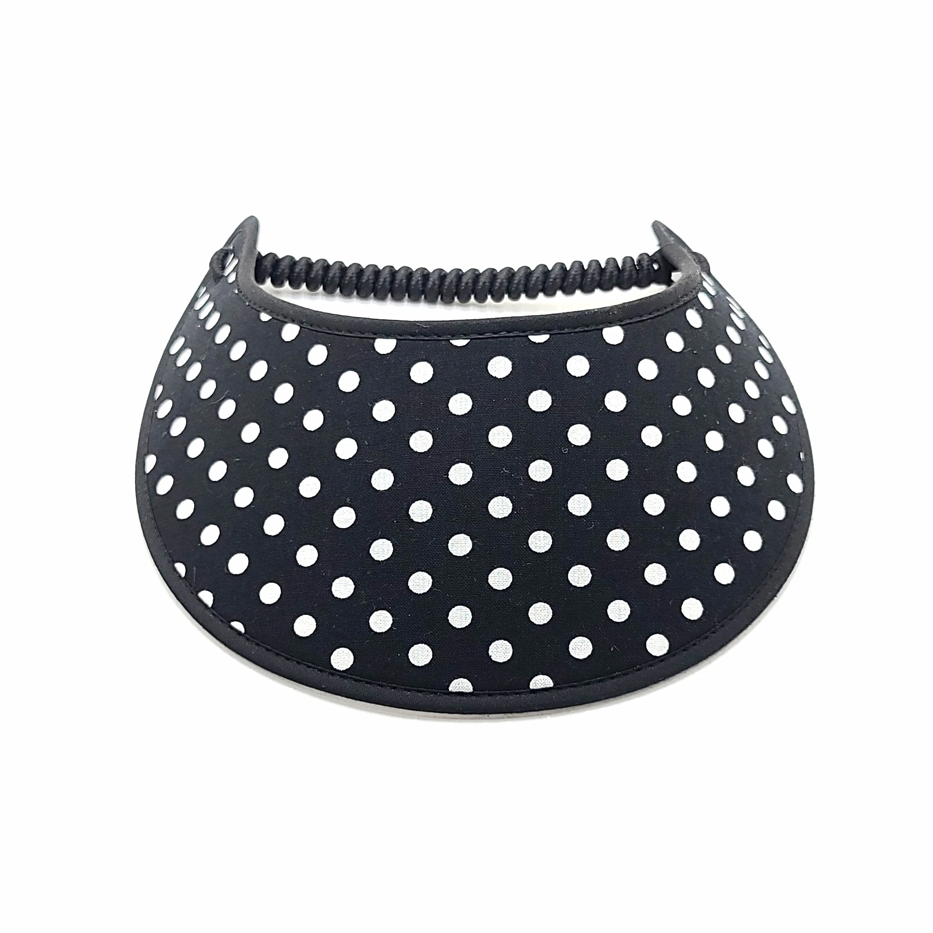 Trimmed Polka Dot Print Foam Sun Visor