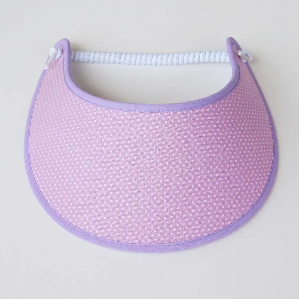 Trimmed Polka Dot Print Foam Sun Visor