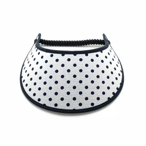 Trimmed Polka Dot Print Foam Sun Visor