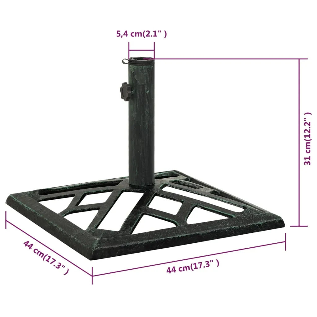 Umbrella Base Green 44x44x31 cm Cast Iron