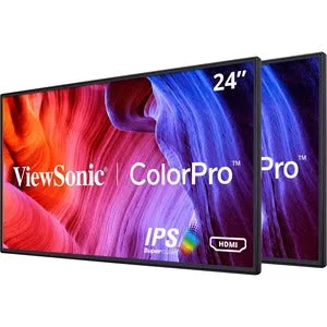 ViewSonic VP2468_H2 24-Inch Premium Dual Pack Head-Only IPS 1080p Monitors with ColorPro 100% sRGB Rec 709, 14-bit 3D LUT, Eye Care, HDMI, USB, DP Daisy Chain, VESA